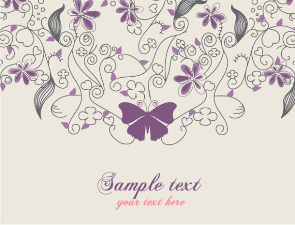 Butterfly, Floral Vector Graphic Butterfly With Floral Vector Illustration 1