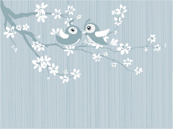 Awesome Vector Vector: Love Birds Vector Illustration 1