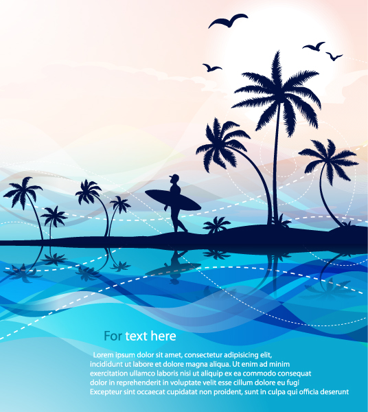 Illustration Vector Graphic Summer Background With Palm Trees Vector Illustration 1