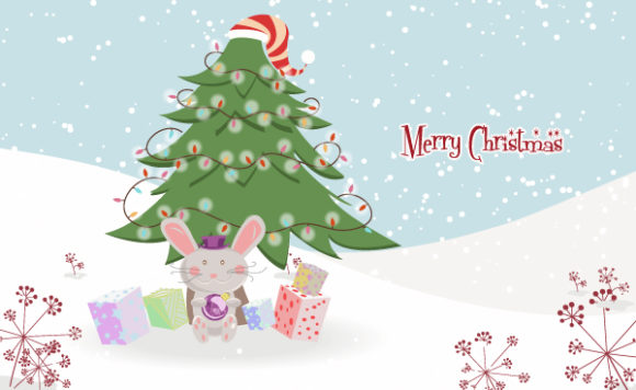 Surprising Bunny Vector Image: Vector Image Bunny With Tree 1