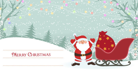 Card, Santa, With, Vector, Greeting Vector Graphic Vector Christmas Greeting Card With Santa 1