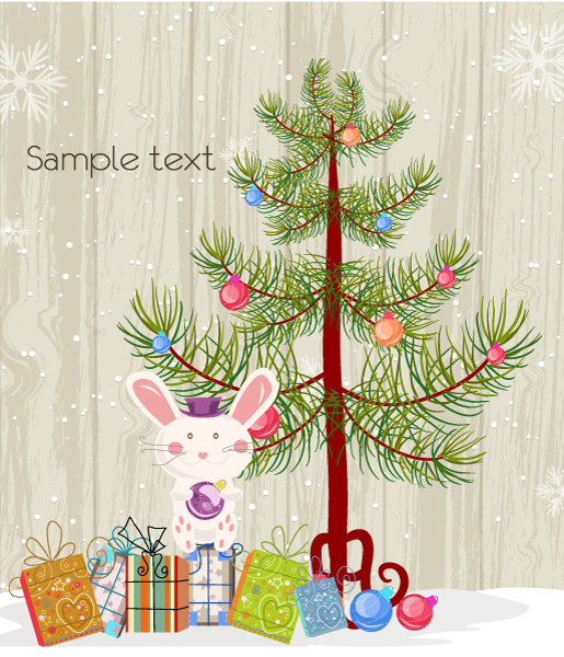 Gorgeous Bunny Vector Image: Vector Image Bunny With Tree 1