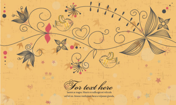 Creative Vector: Birds With Floral Vector Illustration 1