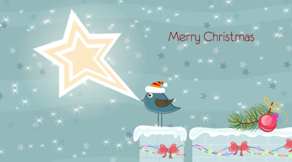 Card, Vector Vector Artwork Vector Christmas Card With Bird 1