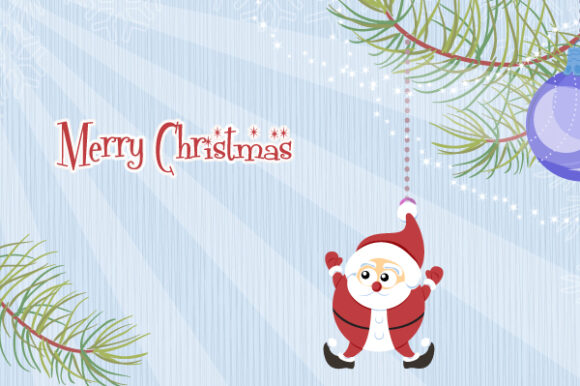 Exciting December Vector Design: Santa With Rays Vector Design Illustration 1