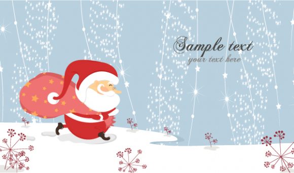 Santa, Decoration-2 Vector Vector Christmas Card With Santa 1