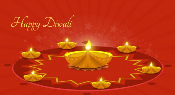 Trendy Card Vector Graphic: Vector Graphic Diwali Greeting Card 1