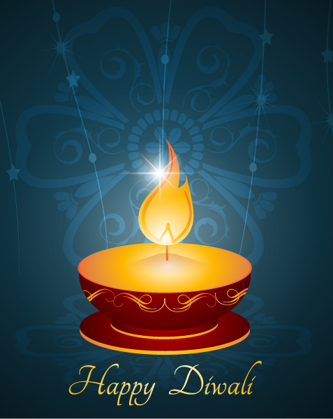 Diwali Vector Image: Vector Image Diwali Greeting Card 1
