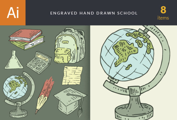 Hand-Drawn School Vector Set 1 1