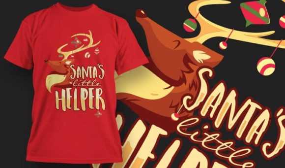 Santa's little helper T-Shirt Design 1377 1