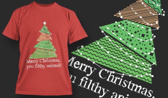 Merry Christmas T-Shirt Design 1382 1