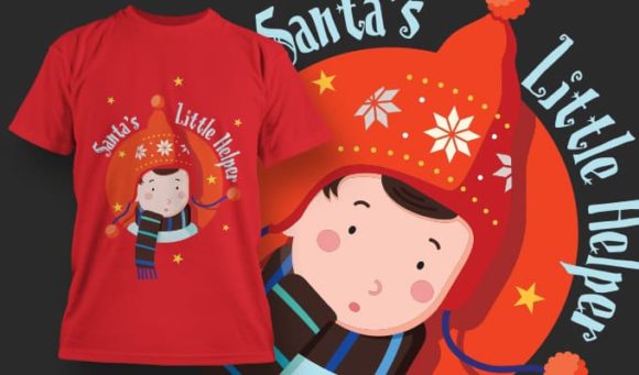 Santa little helper T-Shirt Design 1385 1