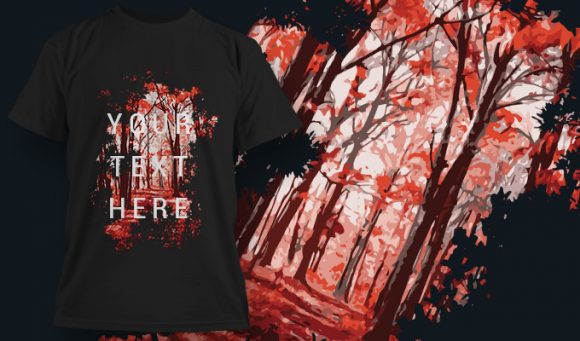 Red Forest T-Shirt Design 1417 1