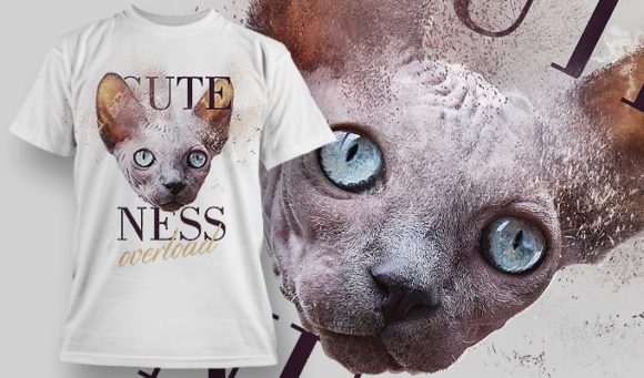 Cuteness cat T-Shirt Design 1432 1