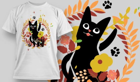 Egyptian cat T-Shirt Design 1434 1