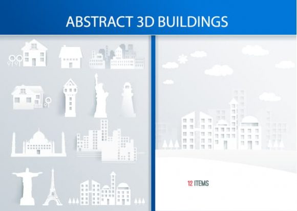 3D Abstract Buildings Vector 1