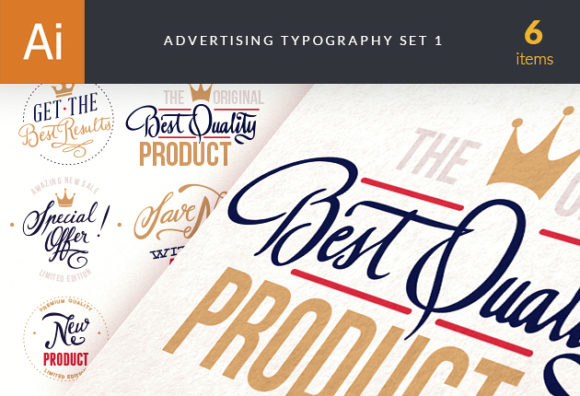Advertising Typography Vector Set 1 1