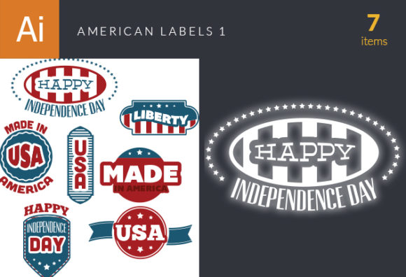 American Labels Vector Set 1 1