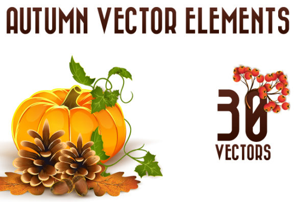 Autumn Elements Vector 1