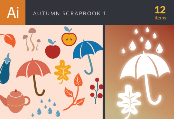 Autumn Scrapbook Elements Vector Set 1 1