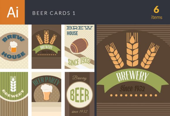 Beer Cards Vector Set 1 1