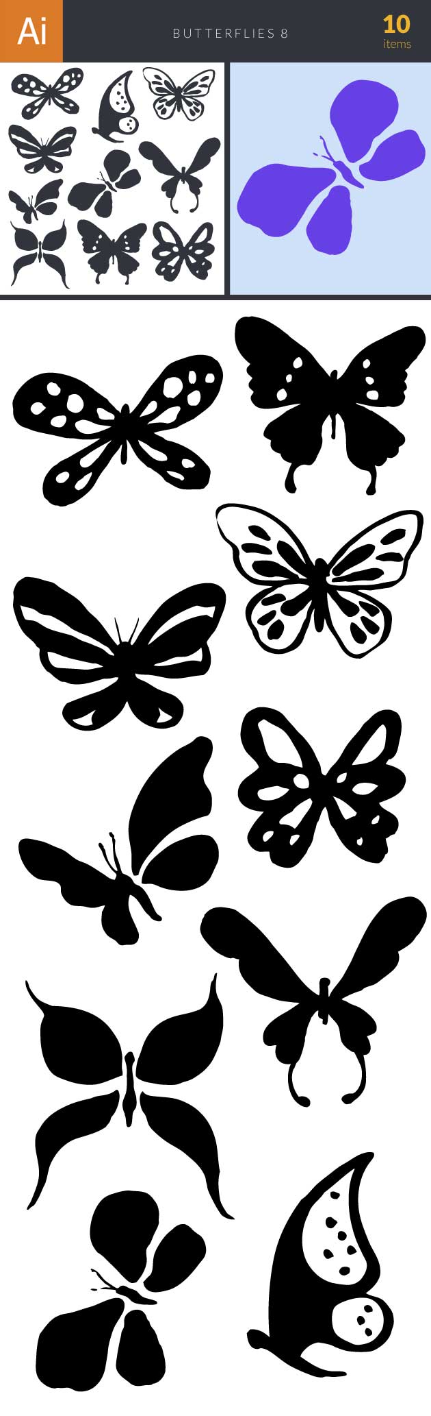 Butterflies Vector Set 8 2