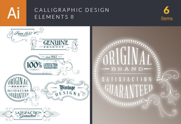 Calligraphic Design Elements Vector Set 8 1