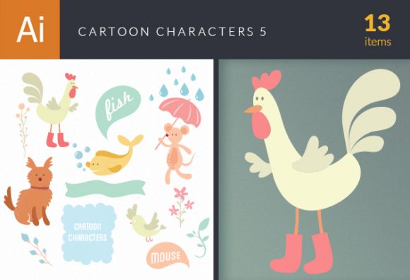 Cartoon Characters Vector Set 5 1