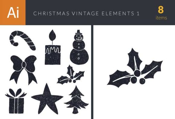 Christmas Day Elements Vector Set 1 1