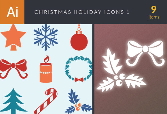 Christmas Holiday Icons Vector Set 1 1