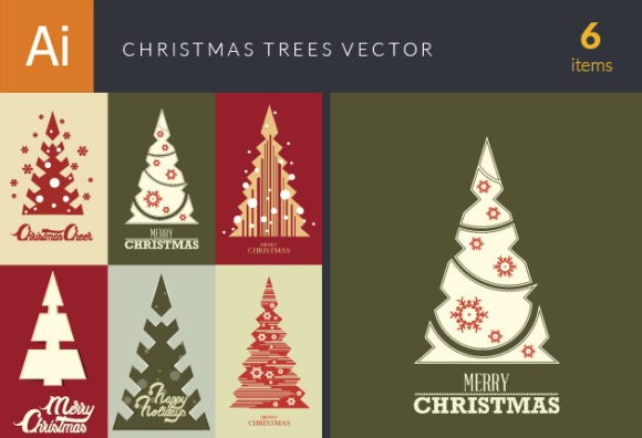 Christmas Trees Vector Set 18 1