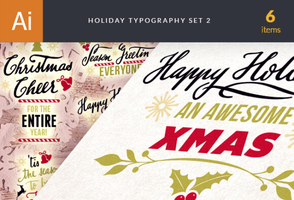 Christmas Typography Vector Set 2 1