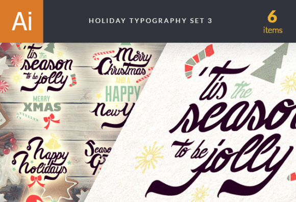 Christmas Typography Vector Set 3 1