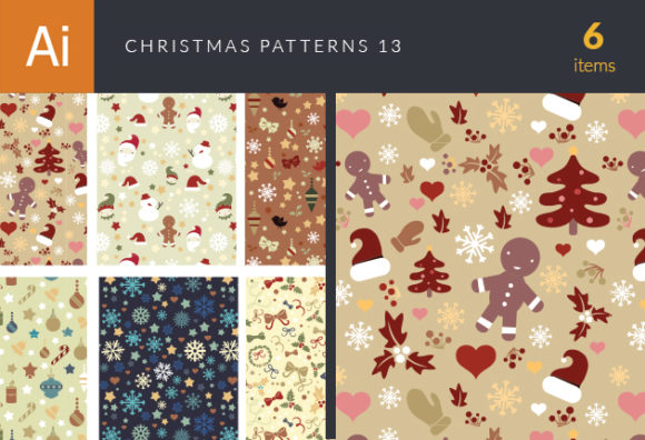 Christmas Vector Patterns Set 13 1