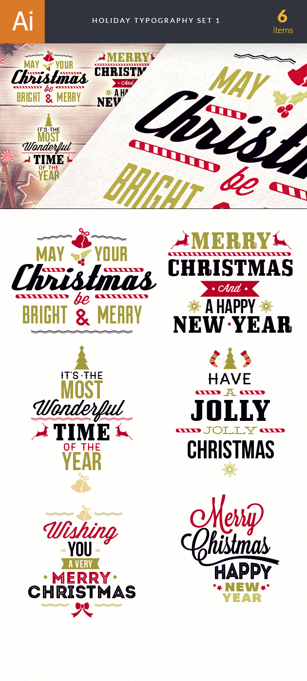 Christmas Typography Vector 1 2