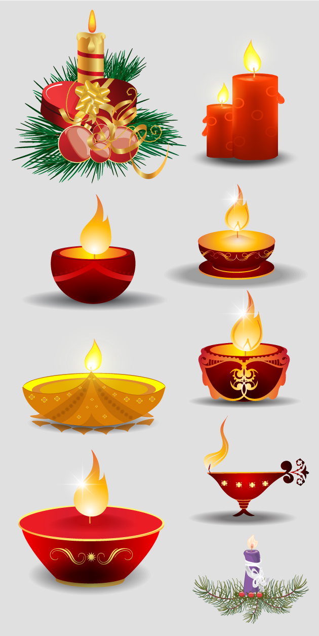 Christmas Candles Vector 2