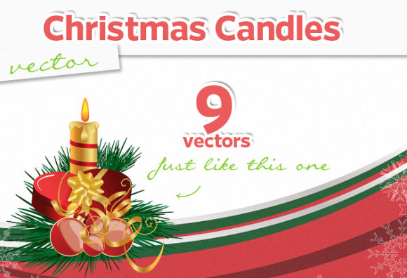 Christmas Candles Vector 1