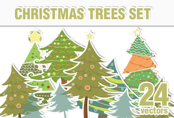 Christmas Vector Trees 1