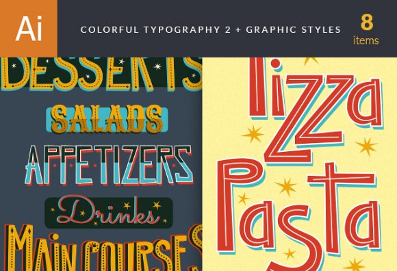 Colorful Menu Typography Set 2 1
