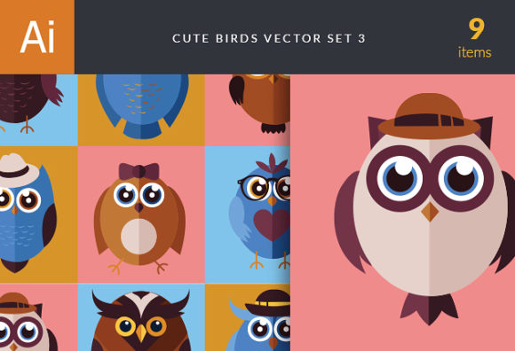 Cute Birds Vector Set 3 1