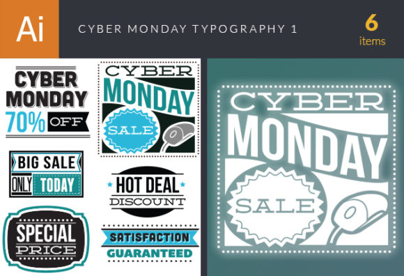 Cyber Monday Typography Set 1 1