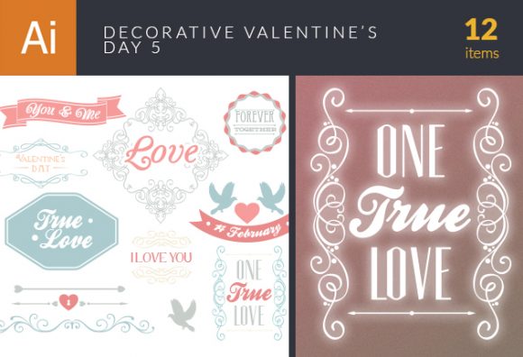 Decorative Valentine's Day Vector Set 5 1