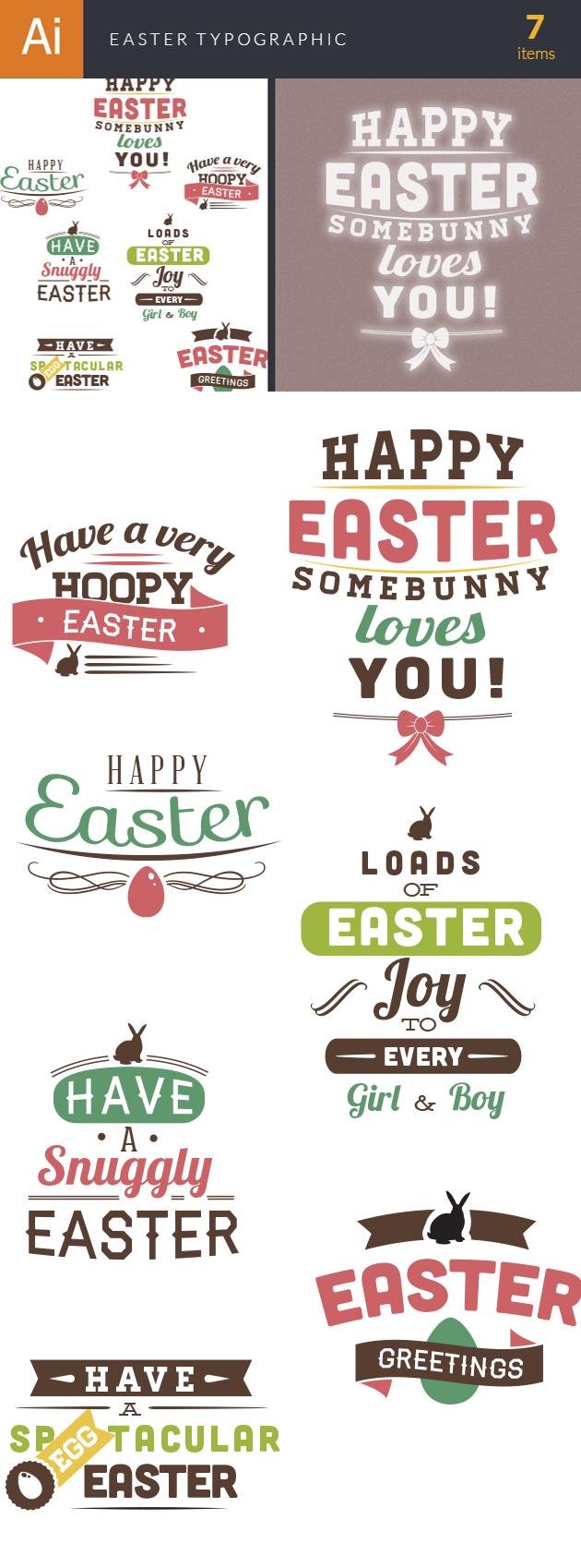 Easter Typographic Elements 2