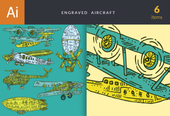 Engraved Aircraft Set 1 1