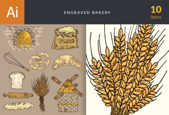 Engraved Bakery Vector Set 1 1