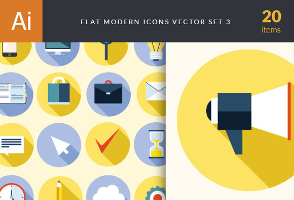 Flat Modern Icons Vector Set 3 1