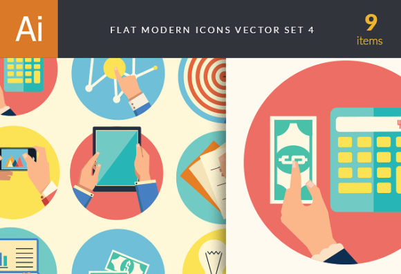 Flat Modern Icons Vector Set 4 1