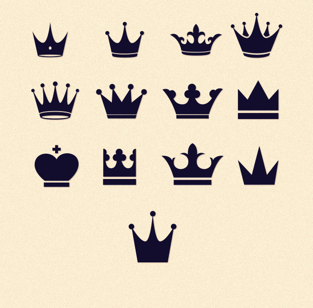 Flat Crown Icons Set 2 2