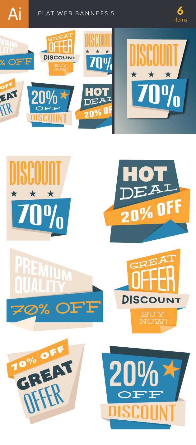 Flat Web Banners Set 5 2