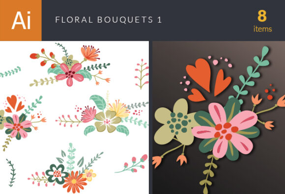 Floral Bouquets Vector Set 1 1
